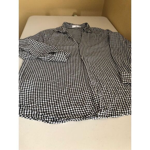 MNG Casual Mango black and white check top size 4 - Picture 9 of 11